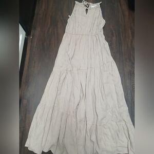 Rachel Zoe Strapless Beige Maxi Dress